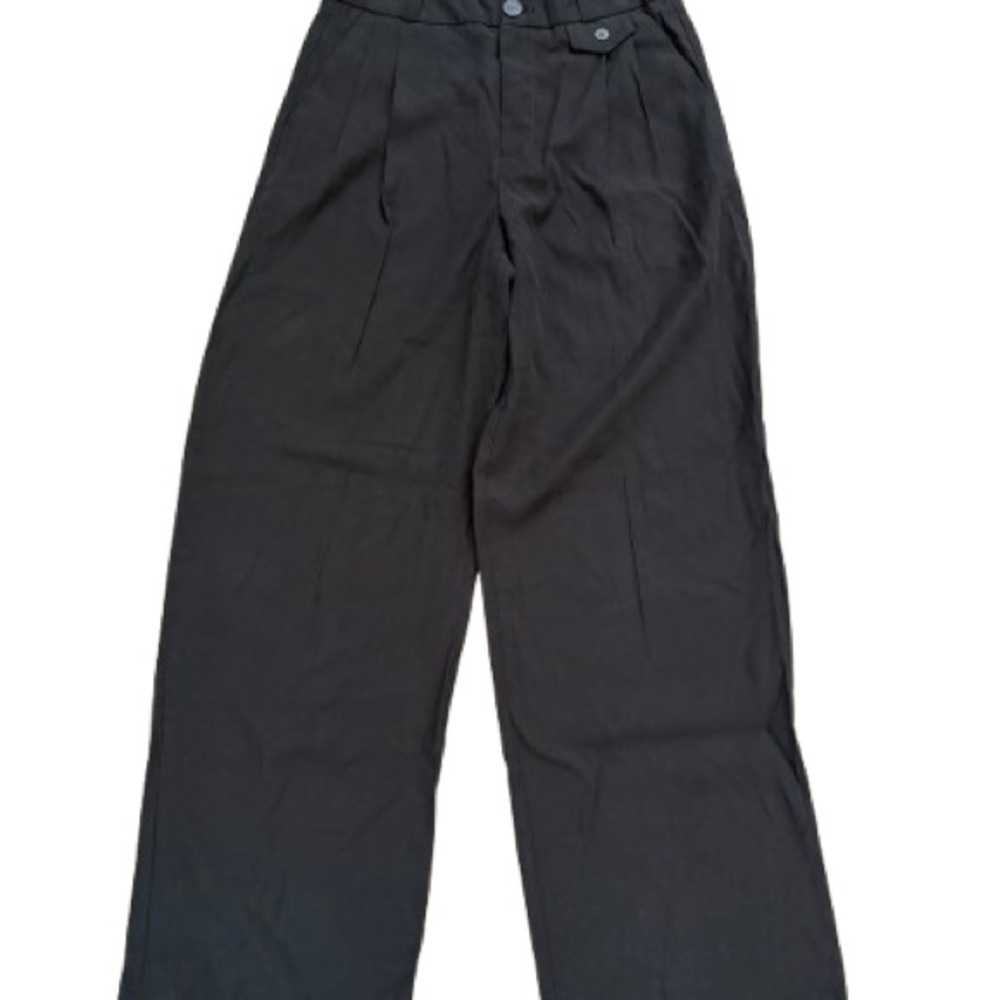 a new day Black Wide-Leg Pleated Womens Pants